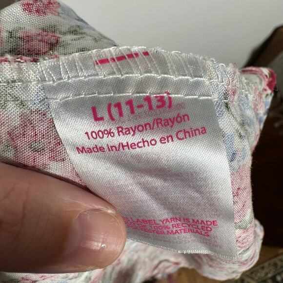 Womens L Floral Red Pink Garden Milkmaid Tradwife Babydoll Coquette Peasant - Picture 10 of 11